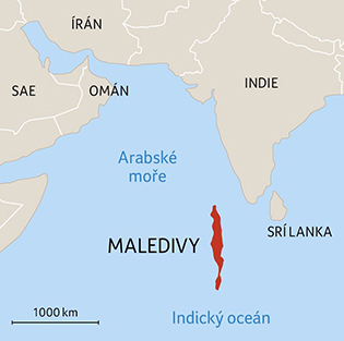 Maledivy mapa