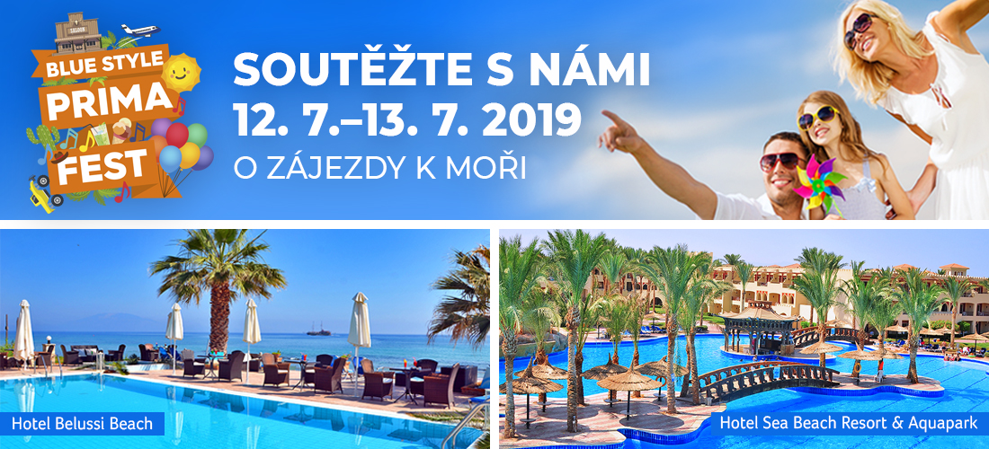 Soutěž o zájezdy k moři na Blue Style Prima Festu 2019