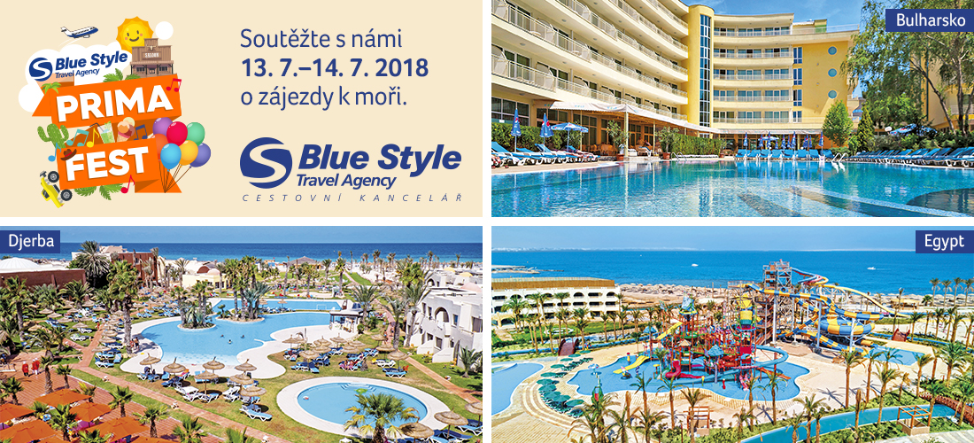 SOUTĚŽ O ZÁJEZDY K MOŘI NA BLUE STYLE PRIMA FESTU