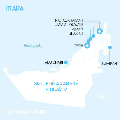 Spojené arabské emiráty mapa